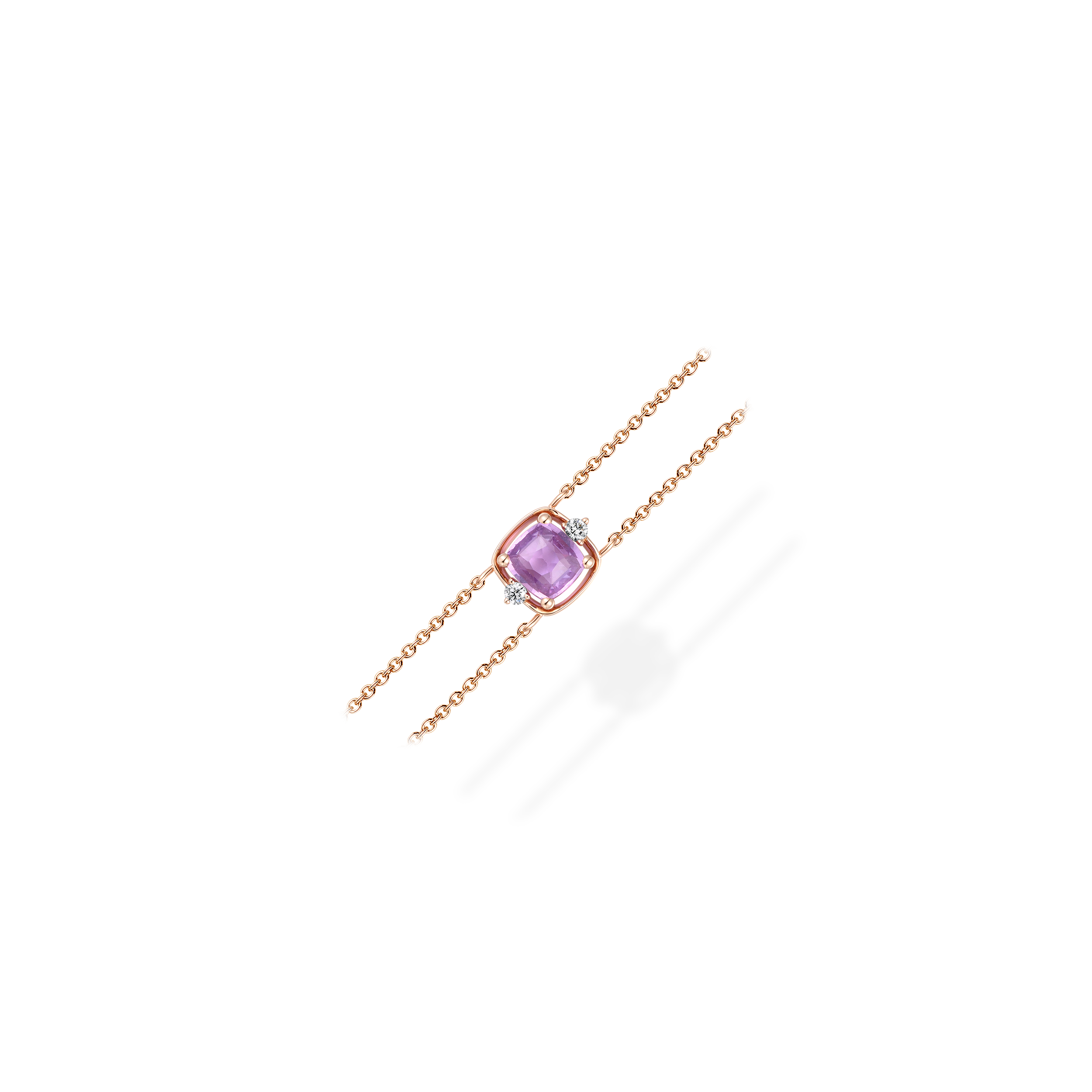 Purple pink sapphire double bracelet
